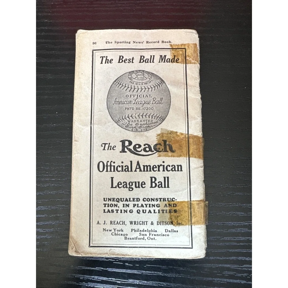 1933 SPORTING NEWS BASEBALL‎ RECORD BOOK JAMES FOXX PHILADELPHIA ATHLETICS